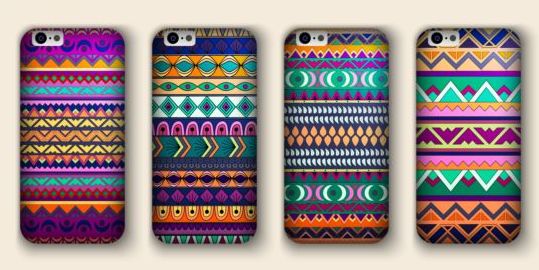 Beautiful mobile phone cover template vector 12  