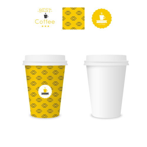 Best coffee paper cup template vector material 02  