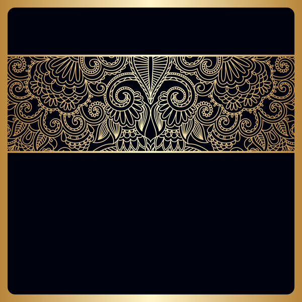 華やかな飾り金ベクトル 02 と黒の背景  