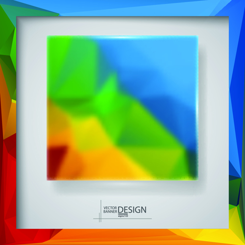 Blurs glass with polygonal backgrounds vector 02  