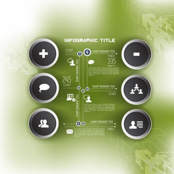 ビジネス インフォ グラフィック テンプレート グリーン スタイル ベクトル 08  