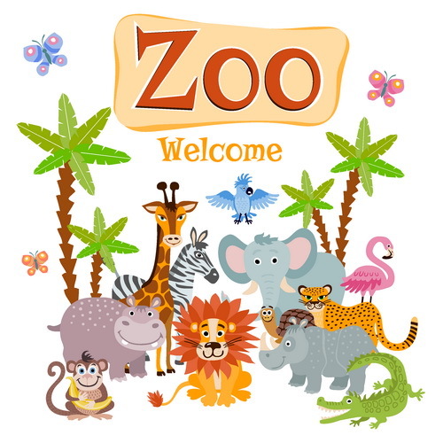 Dessin animé zoo illustration vecteur 03  