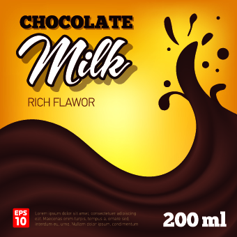 Creative Chocolate milk advertising cover vector 02  