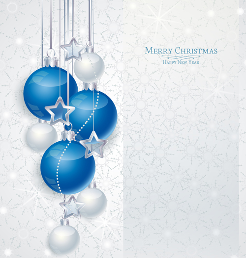 Set of Christmas balls decor Backgrounds vector 05  