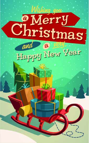 Christmas New Year vector backgrounds 04  