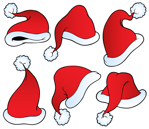 Different Christmas hat design elements vector set 03  