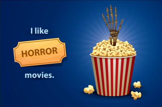 Kino und Popcorn-Eimer vektorisch Hintergrund 04  