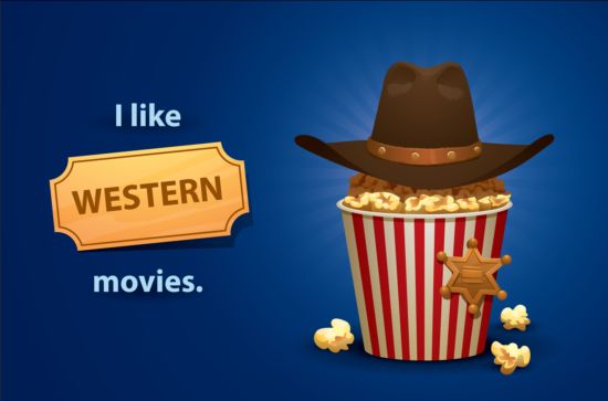 Kino und Popcorn-Eimer vektorisch Hintergrund 14  