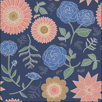 Classical flowers pattern seamless vector set 01  