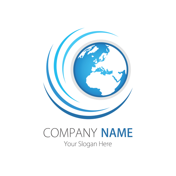 Company logo with earth vector  