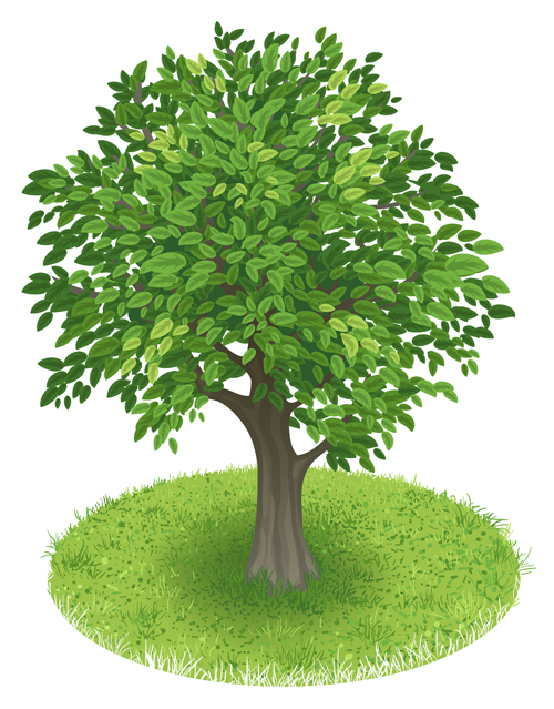 Creative green tree design vector graphics 01  