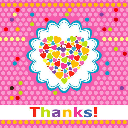 Cute round dot heart greeting card vector graphics  