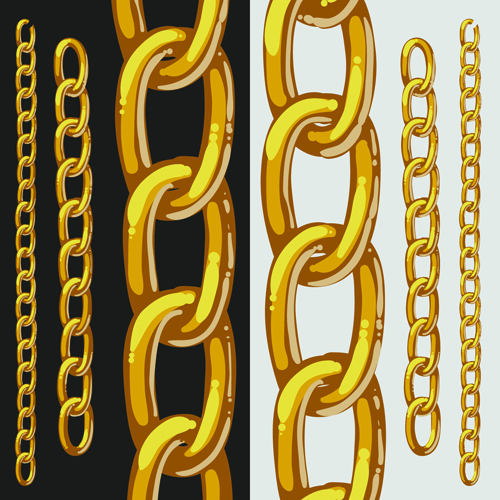 Different metal chain borders vector set 05  