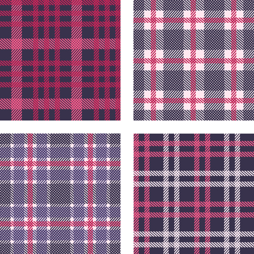 Fabric plaid pattern vector material 01  