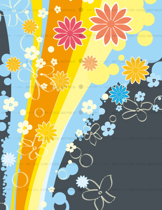 Модный цветочный с абстрактным вектором фона 06  