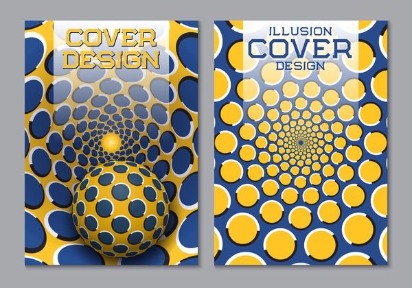 Flyer and brochure cover illusion design vector 13  