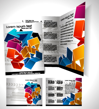 book and Folder cover design vector graphics 01  