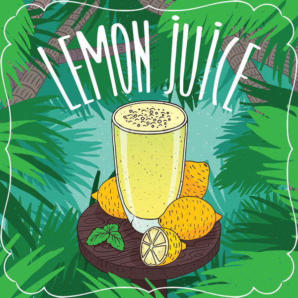 Fresh lemon juice poster vector  