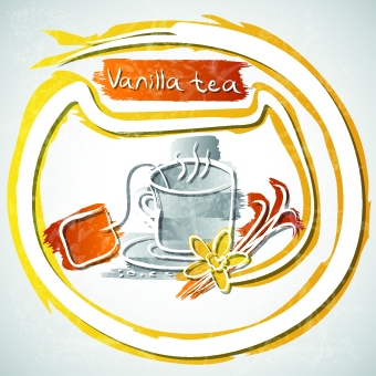 Different Fruit tea design vector 05  