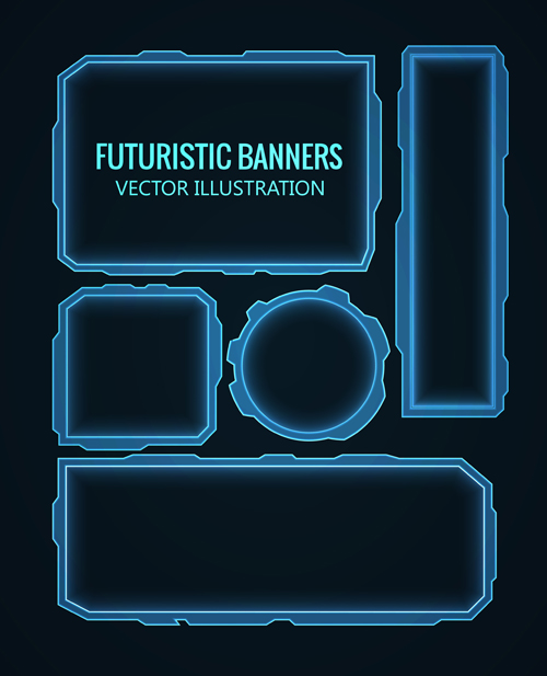 Futuristic banner concept vector 09  