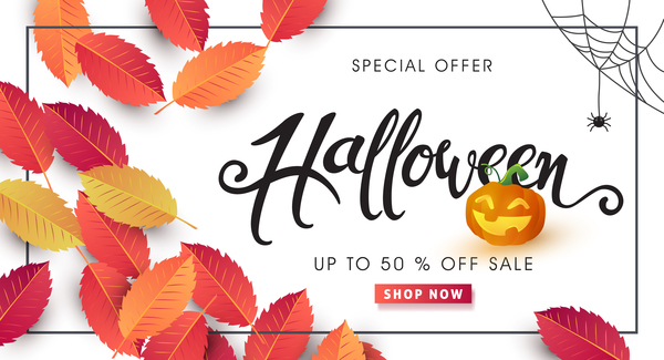Halloween special offer white background vector  