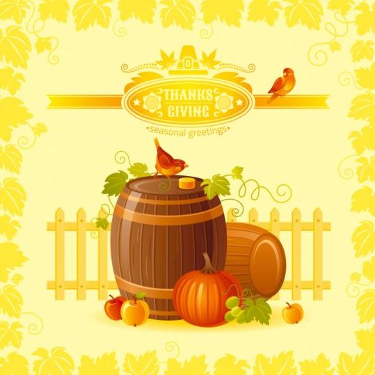 Happy Thanksgiving Day seizoensgebonden groeten kaarten vector 07  