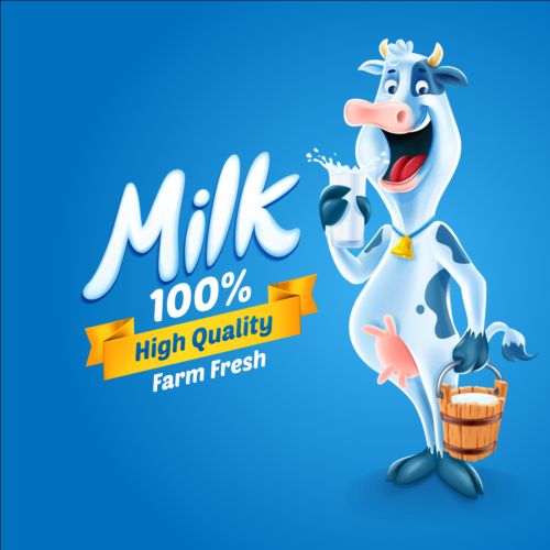 High quality milk poster vector 01  
