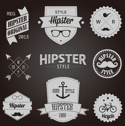Hipster style badges and labels vector graphics 04  