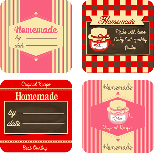 Homemade jam cards vector  