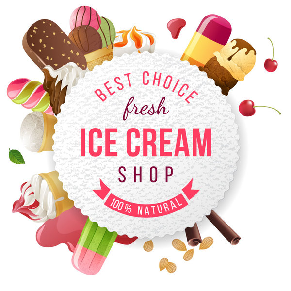 Ice cream shop background vector 01  