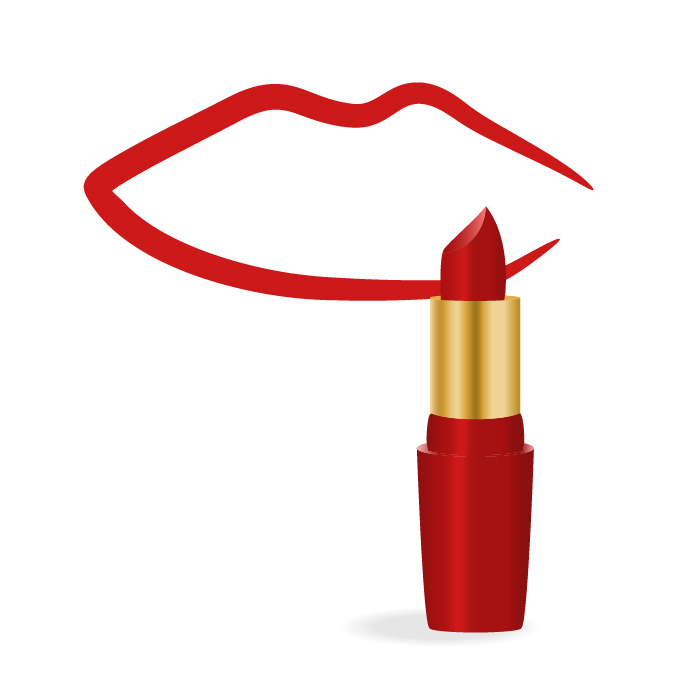 Lips with lipstick vector  