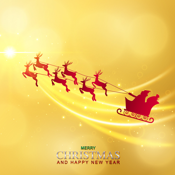 Luxury golden christmas with new year background vector 02  