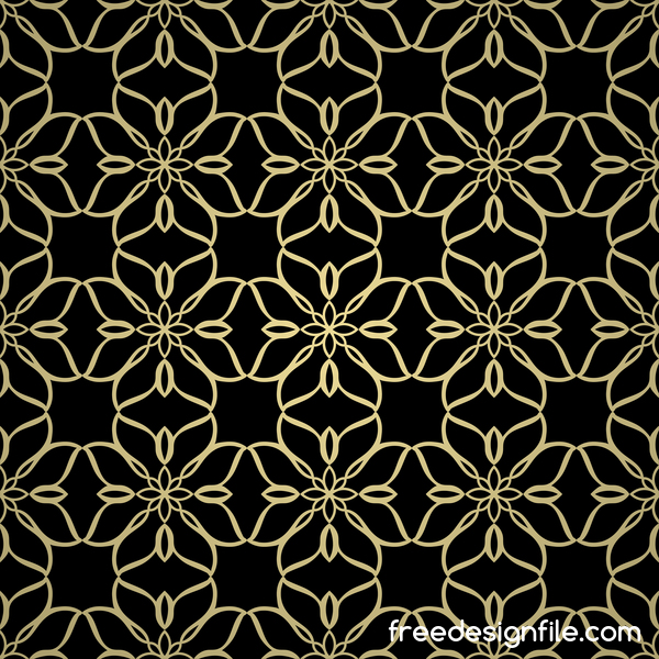 豪華な金色の装飾パターン シームレスなベクトル 19  