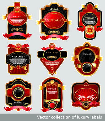 Luxury Vintage label vector 03  