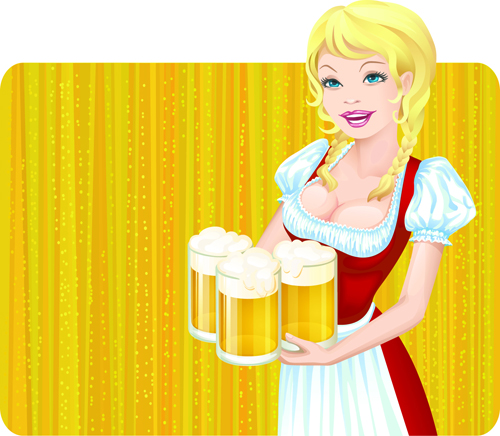 Set of Oktoberfest Girl Vector graphic 05  