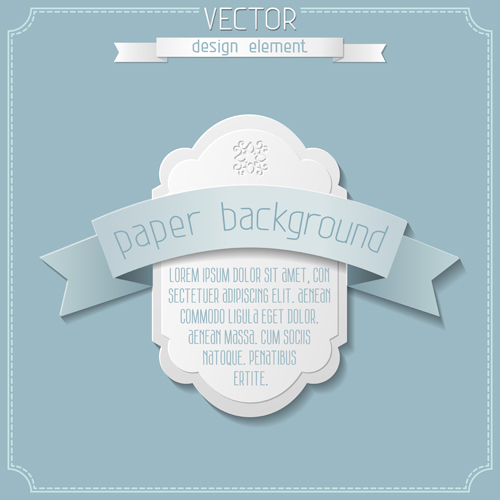 Paper ribbon with labels background vector 01  