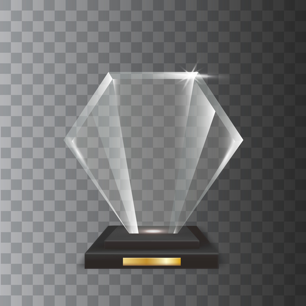 Vecteur de trophée de verre acrylique Polygon 10  