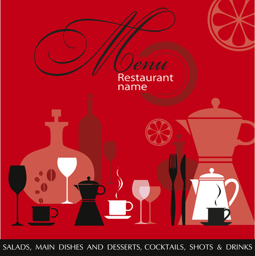 Restaurant menu background vector set 01  