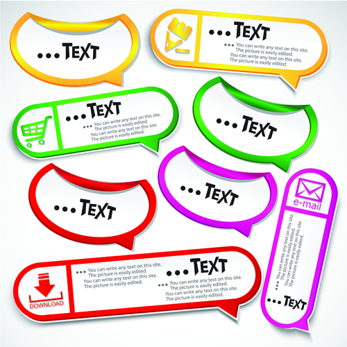 Vector Creative Speech Bubbles elements Set 04  