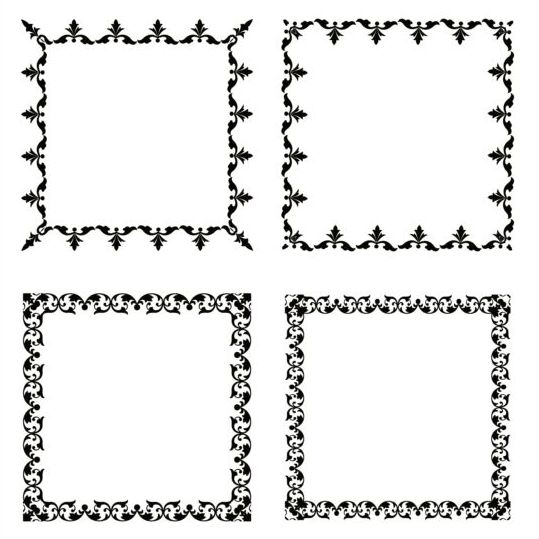 Vierkante zwarte frame vector set 02  