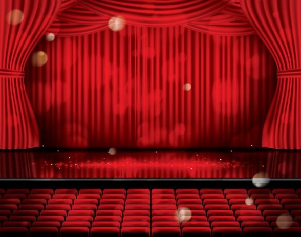 ステージと赤いカーテンのベクトルの背景 07  