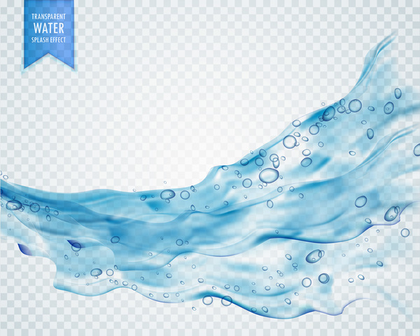 Transparent water splash effect vector illustration 07  