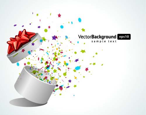 Vector Background with Gift Box set 05  