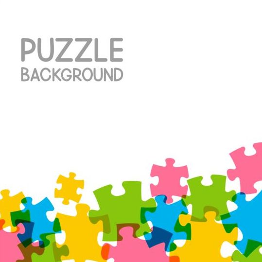 Vector achtergrond met gekleurde puzzel 01  