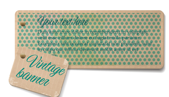 Vintage cardboard banners vector set 01  