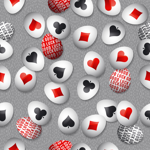 Osterei mit Poker Zeichen Muster Vector 04  