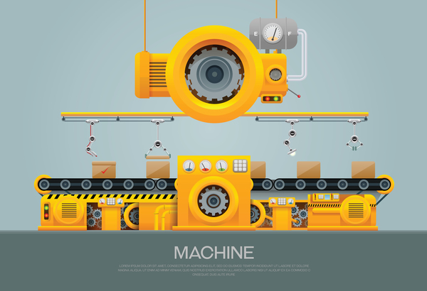 machine and factory business template vector 01  