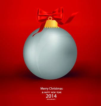 Shiny 2014 Christmas red background vector 05  