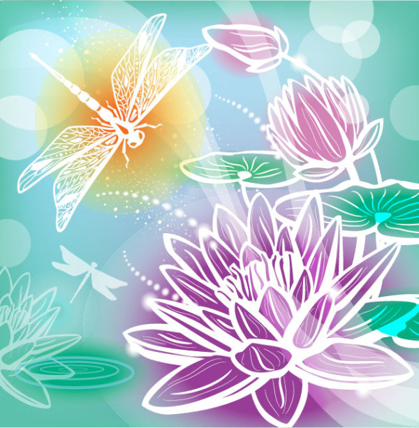 Abstract Flower free vector 04  