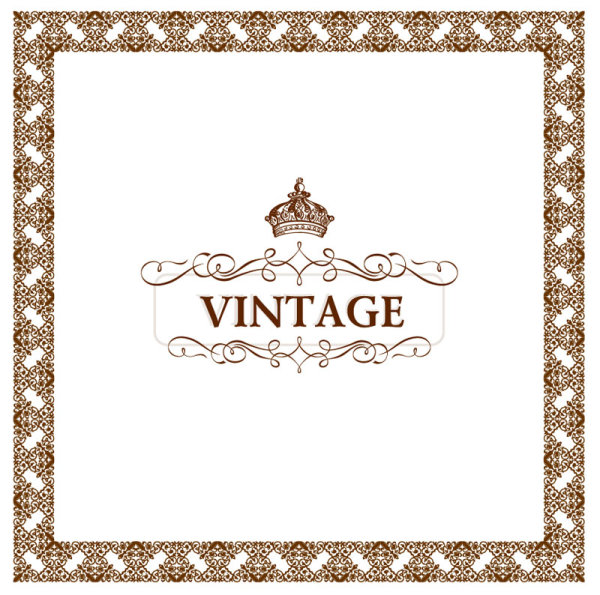 Set of Vintage ornate frames vector art 02  